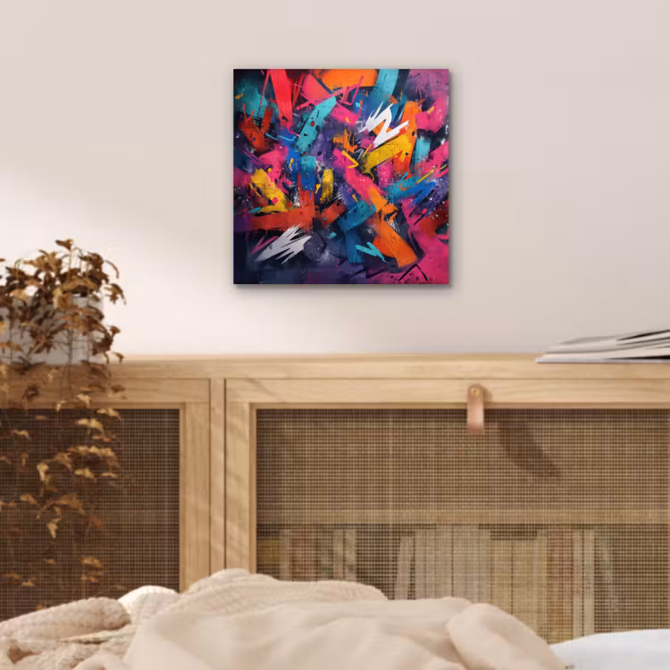 Abstract - Explosie - Neonkleuren aluminium wit klein -sfeer3