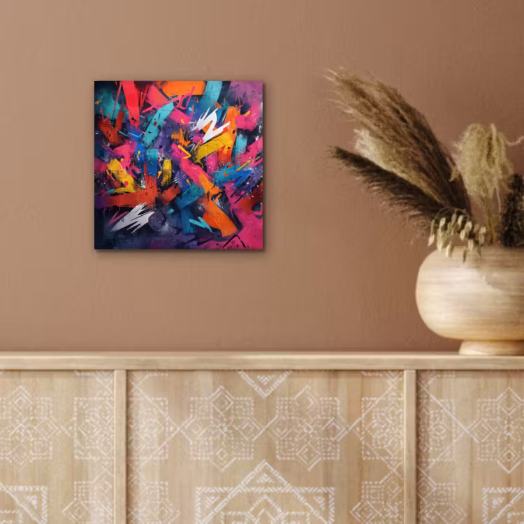 Abstract - Explosie - Neonkleuren aluminium wit klein -sfeer4