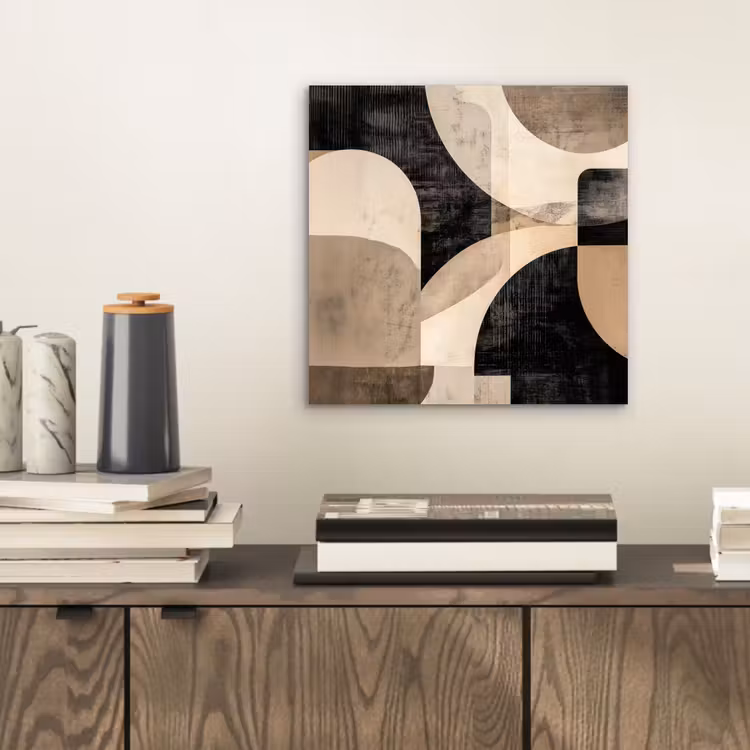 Abstract - Vormen - Modern - Beige aluminium wit klein -sfeer1