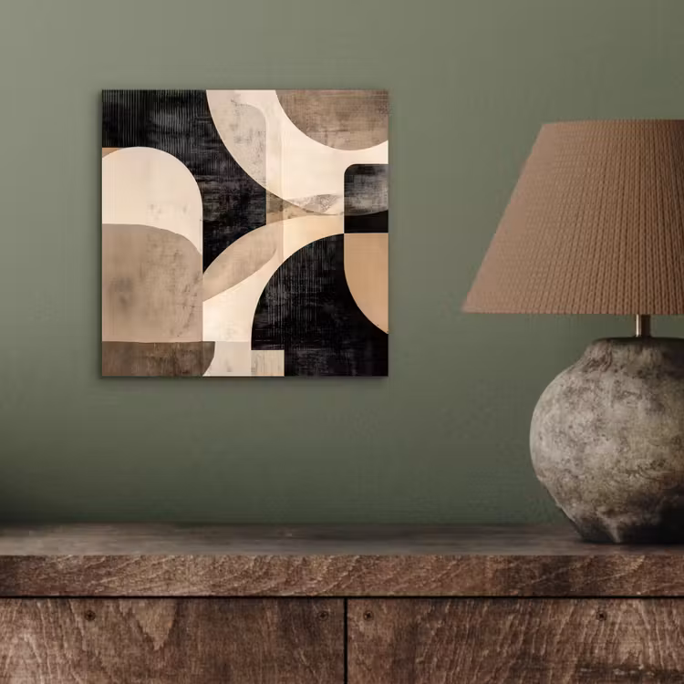 Abstract - Vormen - Modern - Beige aluminium wit klein -sfeer2