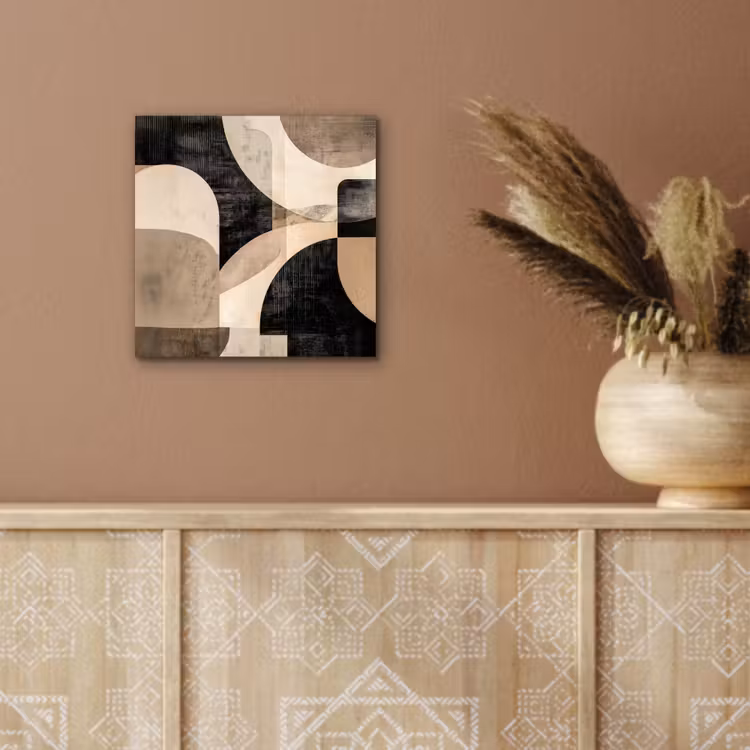 Abstract - Vormen - Modern - Beige aluminium wit klein -sfeer4