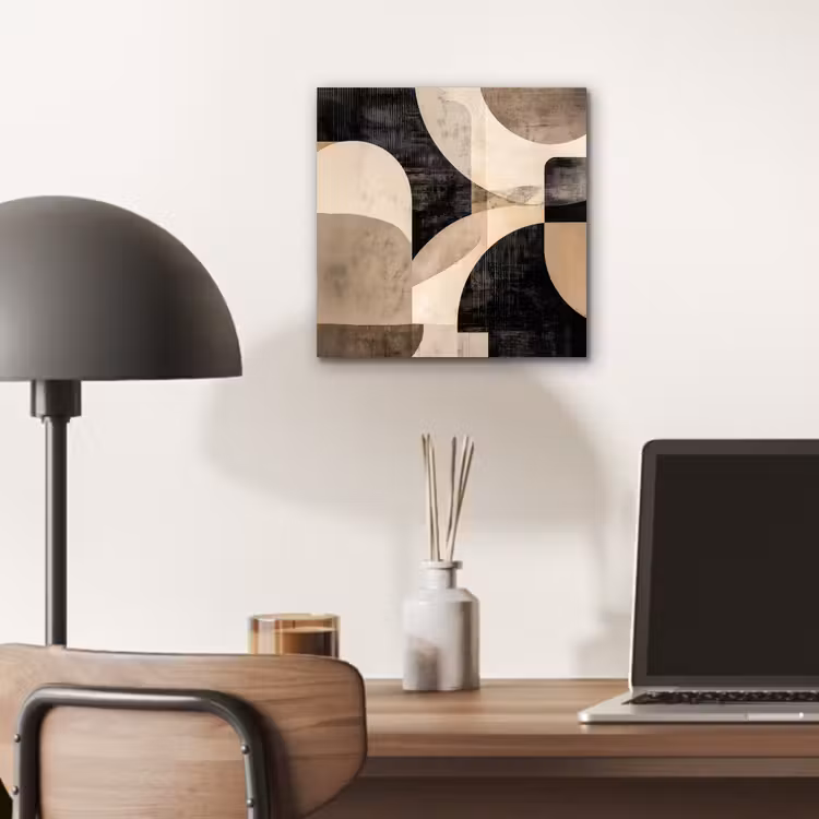 Abstract - Vormen - Modern - Beige aluminium wit klein -sfeer5