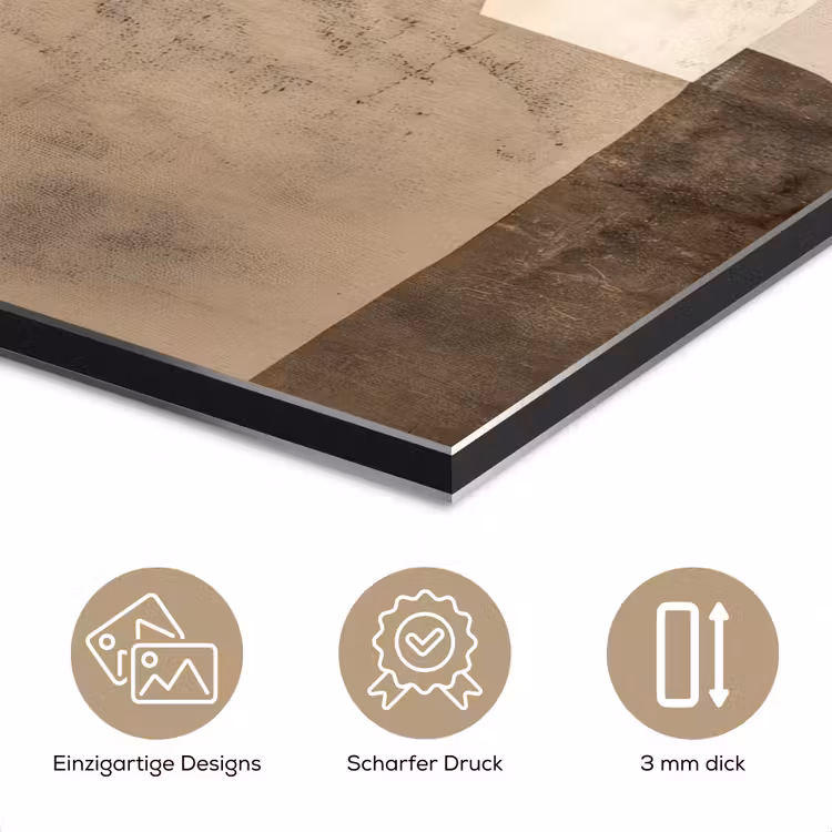 Abstract - Vormen - Modern - Beige aluminium wit klein -closeup_DE