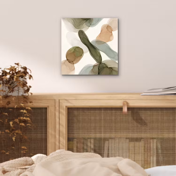 Abstract - Vormen - Modern - Kunst - Groen - Bruin aluminium wit klein -sfeer3