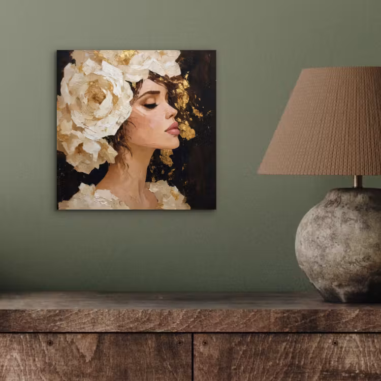 Abstract - Vrouw - Bloemen - Wit aluminium wit klein -sfeer2