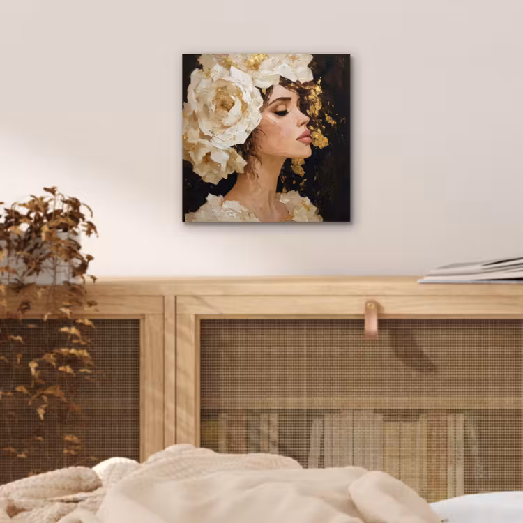 Abstract - Vrouw - Bloemen - Wit aluminium wit klein -sfeer3
