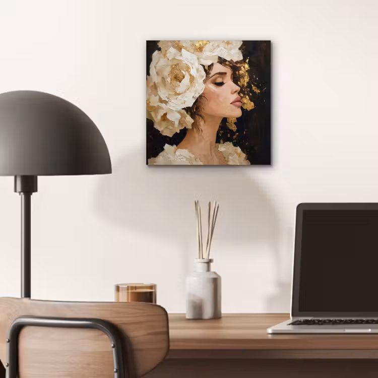 Abstract - Vrouw - Bloemen - Wit aluminium wit klein -sfeer5