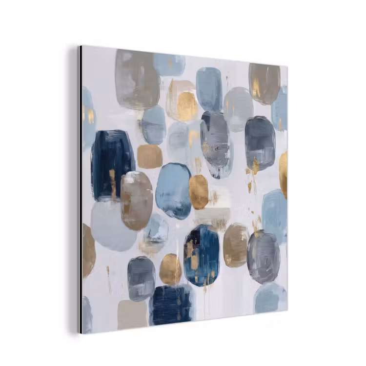 Abstract - Goud - Vormen aluminium wit klein -3d