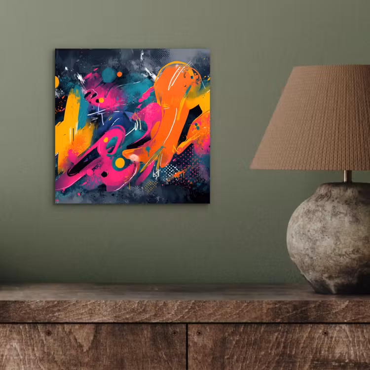 Abstract - Graffiti - Kleurrijk - Verfspatten aluminium wit klein -sfeer2