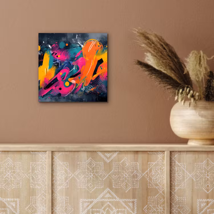 Abstract - Graffiti - Kleurrijk - Verfspatten aluminium wit klein -sfeer4