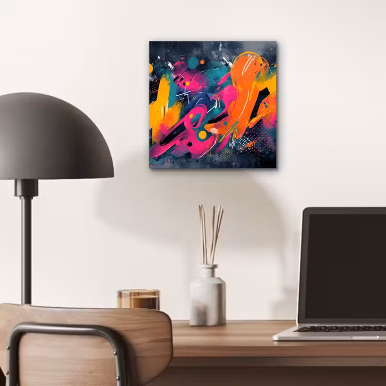 Abstract - Graffiti - Kleurrijk - Verfspatten aluminium wit klein -sfeer5