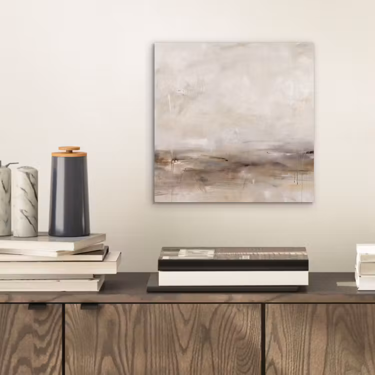 Abstrakt - Landschap - Modern - Beige - Kunst aluminium wit klein -sfeer1