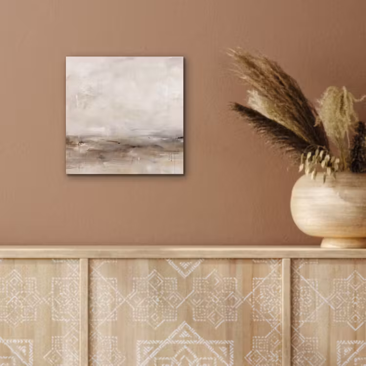 Abstrakt - Landschap - Modern - Beige - Kunst aluminium wit klein -sfeer4