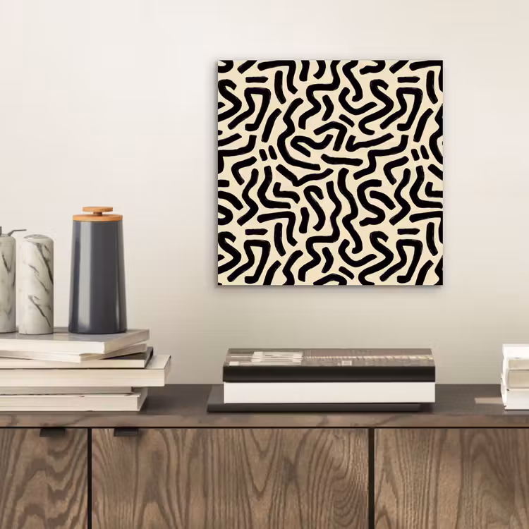 Abstract - Lijnen - Zwart aluminium wit klein 46 -sfeer1