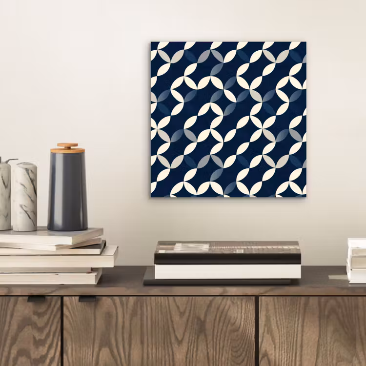 Abstract - Patroon - Blauw aluminium wit klein 46 -sfeer1