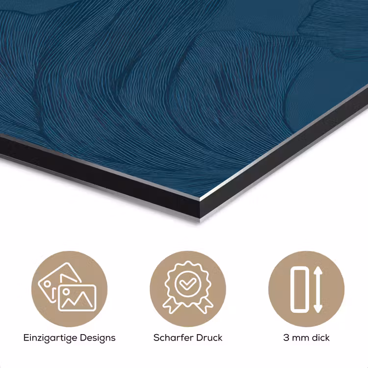 Abstract - Patroon - Donkerblauw - Elegant aluminium wit klein 46 -closeup_DE