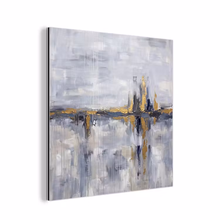 Abstract - Structuur - Goud - Grijs - Modern aluminium wit klein -3d