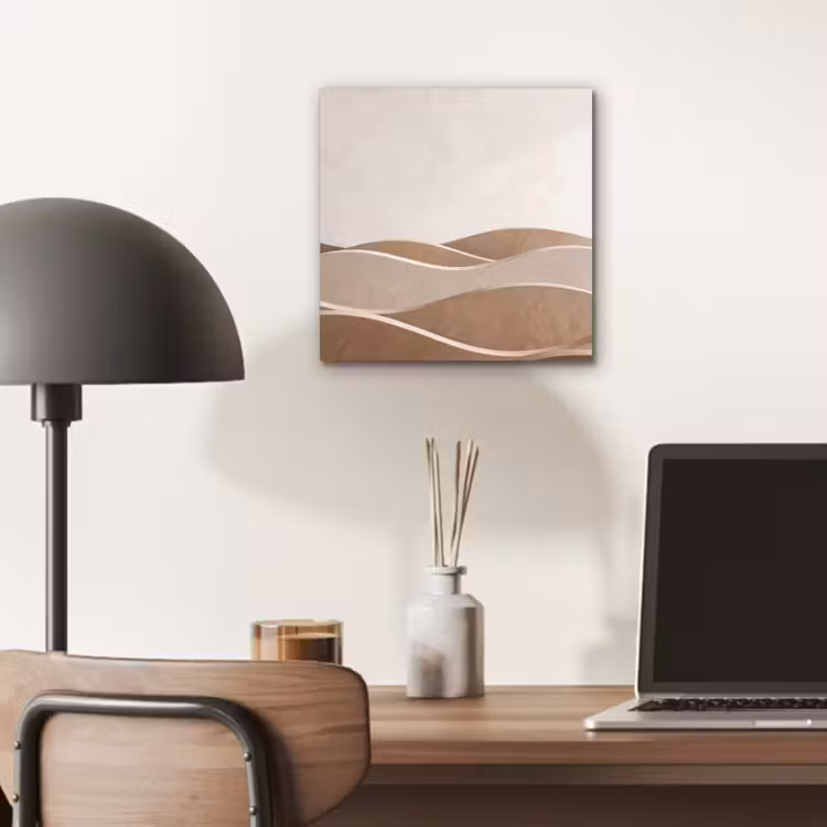 Abstract - Golven - Modern - Beige aluminium wit klein -sfeer5