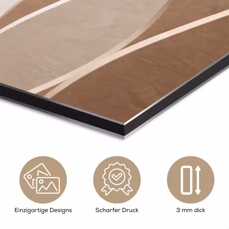 Abstract - Golven - Modern - Beige aluminium wit klein -closeup_DE