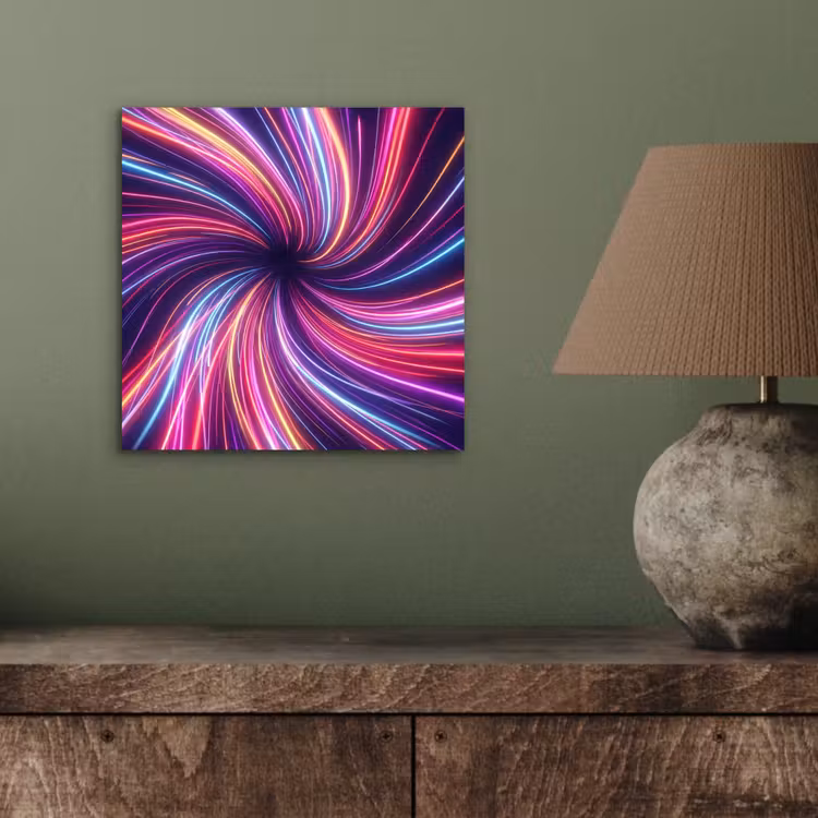 Abstract - Swirl - Futuristic - Neon aluminium wit klein -sfeer2