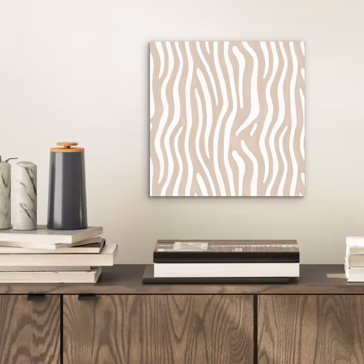 Abstract - Zebra - Beige aluminium wit klein 46 -sfeer1