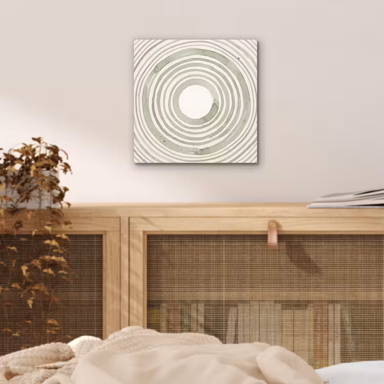 Abstractie - Cirkels - Waterverf - Groen - Modern aluminium wit klein -sfeer3