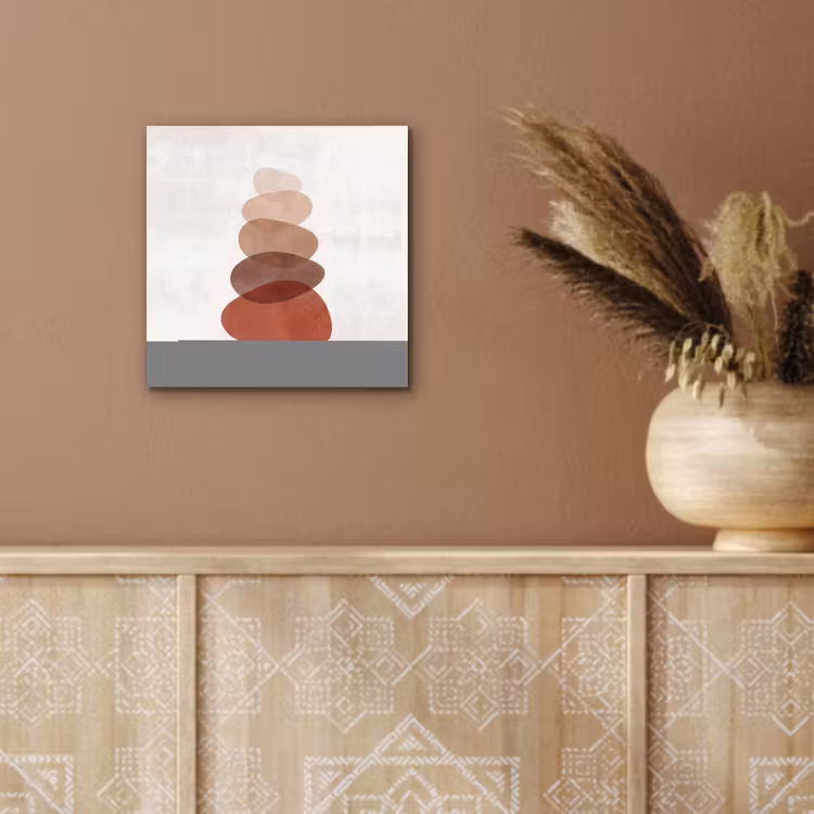 Abstractie - Gestapeld - Balans - Modern - Aardetinten aluminium wit klein -sfeer4