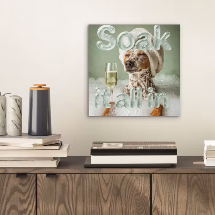Soak it all in - Hond - Bad aluminium wit klein -sfeer1