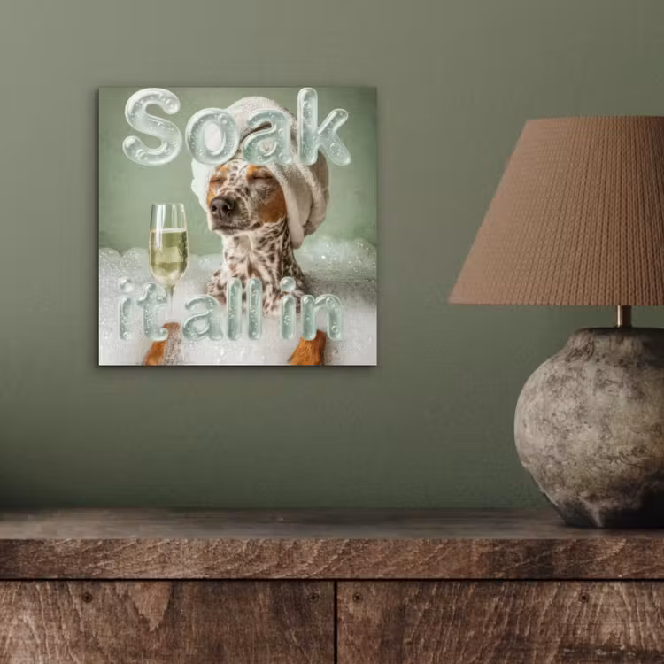 Soak it all in - Hond - Bad aluminium wit klein -sfeer2