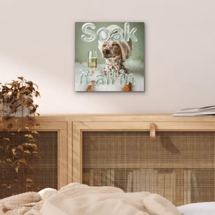 Soak it all in - Hond - Bad aluminium wit klein -sfeer3