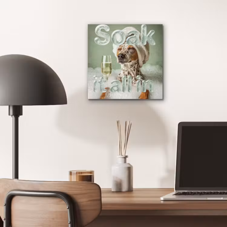 Soak it all in - Hond - Bad aluminium wit klein -sfeer5
