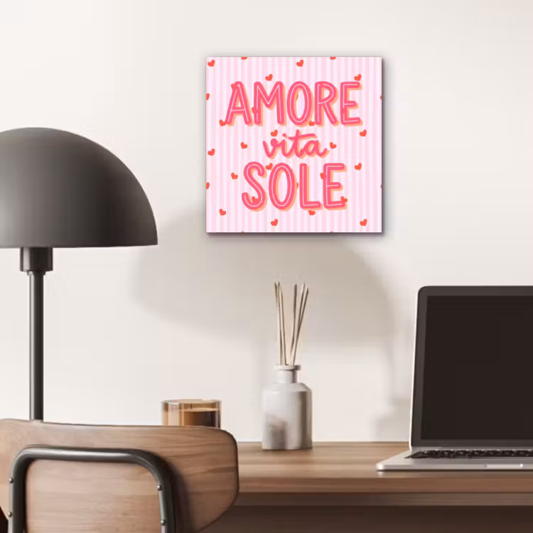 Amore vita sole - Roze - Hartjes aluminium wit klein -sfeer5