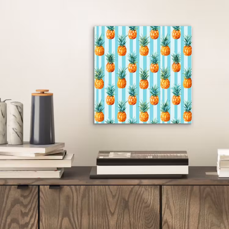 Ananas - Strepen - Groen aluminium wit klein 46 -sfeer1