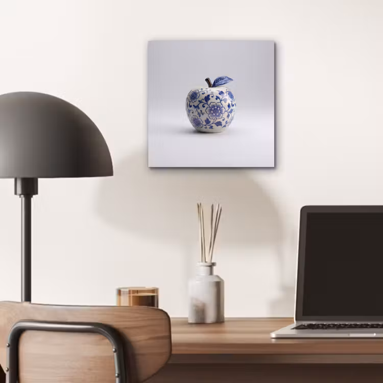 Appel - Blauw - Klassiek aluminium wit klein -sfeer5