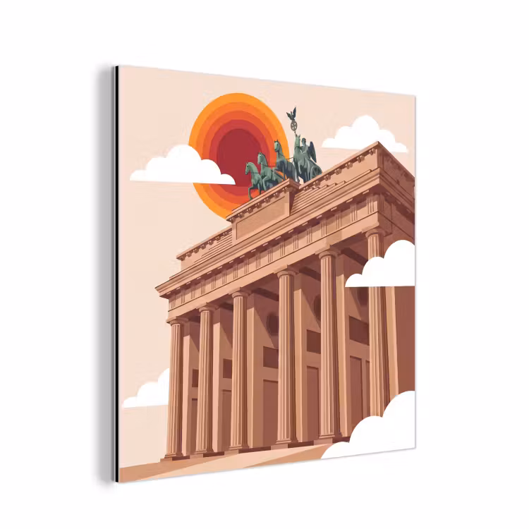 Architectuur - Brandenburg - Berlijn - Zonsondergang - Historisch aluminium wit klein -3d
