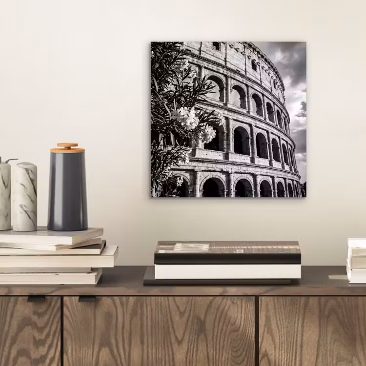 Architectuur - Colosseum - Rome - Historisch - Zwart-wit aluminium wit klein -sfeer1