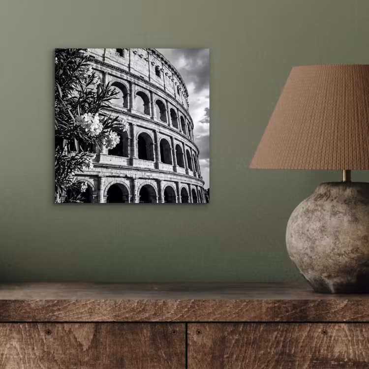 Architectuur - Colosseum - Rome - Historisch - Zwart-wit aluminium wit klein -sfeer2