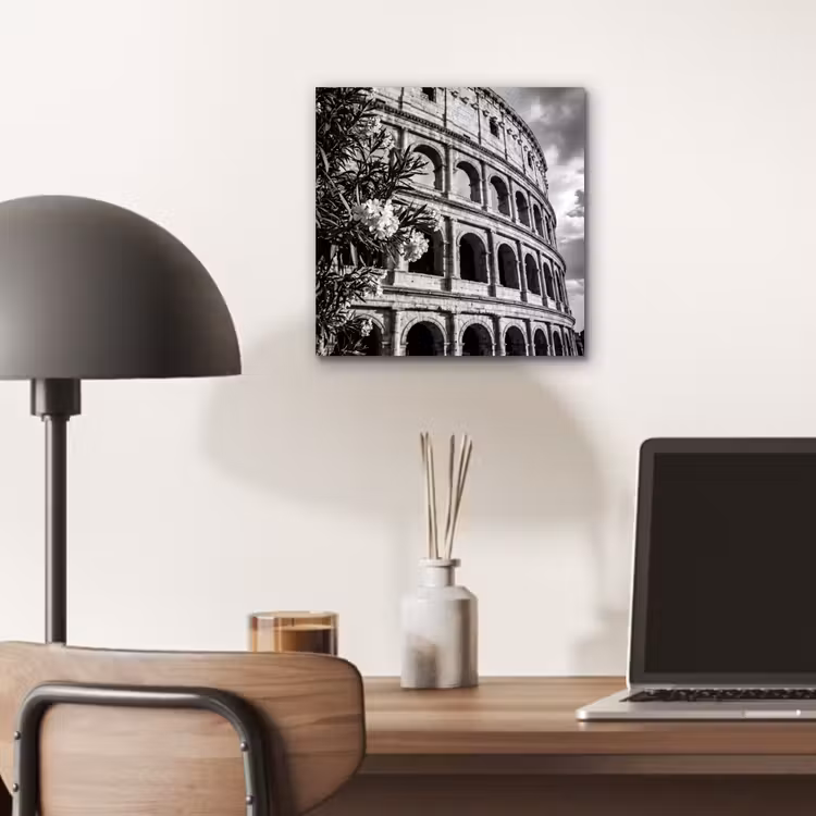 Architectuur - Colosseum - Rome - Historisch - Zwart-wit aluminium wit klein -sfeer5