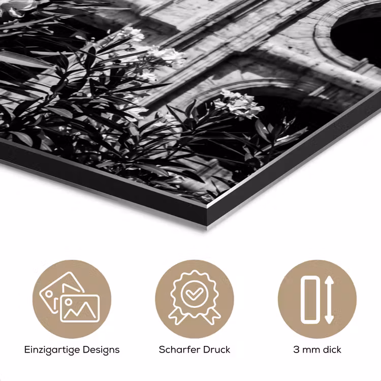 Architectuur - Colosseum - Rome - Historisch - Zwart-wit aluminium wit klein -closeup_DE