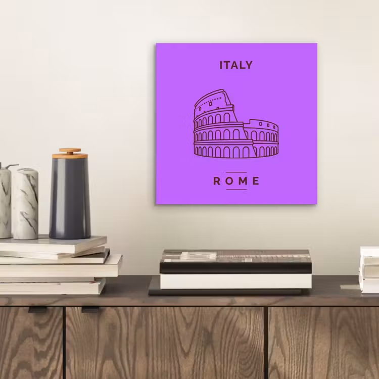 Architectuur - Colosseum - Rome - Minimalistisch - Paars aluminium wit klein -sfeer1