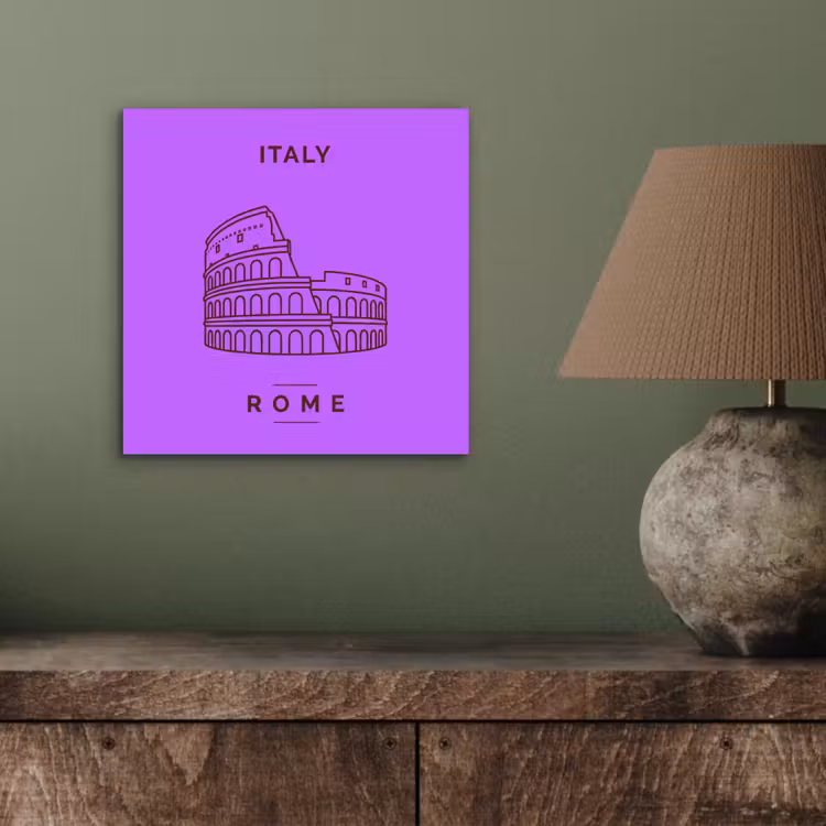 Architectuur - Colosseum - Rome - Minimalistisch - Paars aluminium wit klein -sfeer2