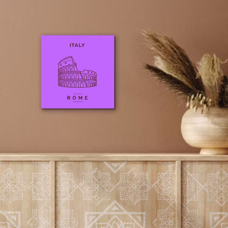 Architectuur - Colosseum - Rome - Minimalistisch - Paars aluminium wit klein -sfeer4