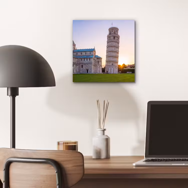 Architectuur - Toren - Pisa - Italië - Zonsondergang aluminium wit klein -sfeer5