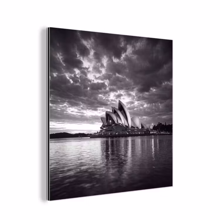 Architectuur - Water - Stad - Modern - Zwart-wit aluminium wit klein -3d