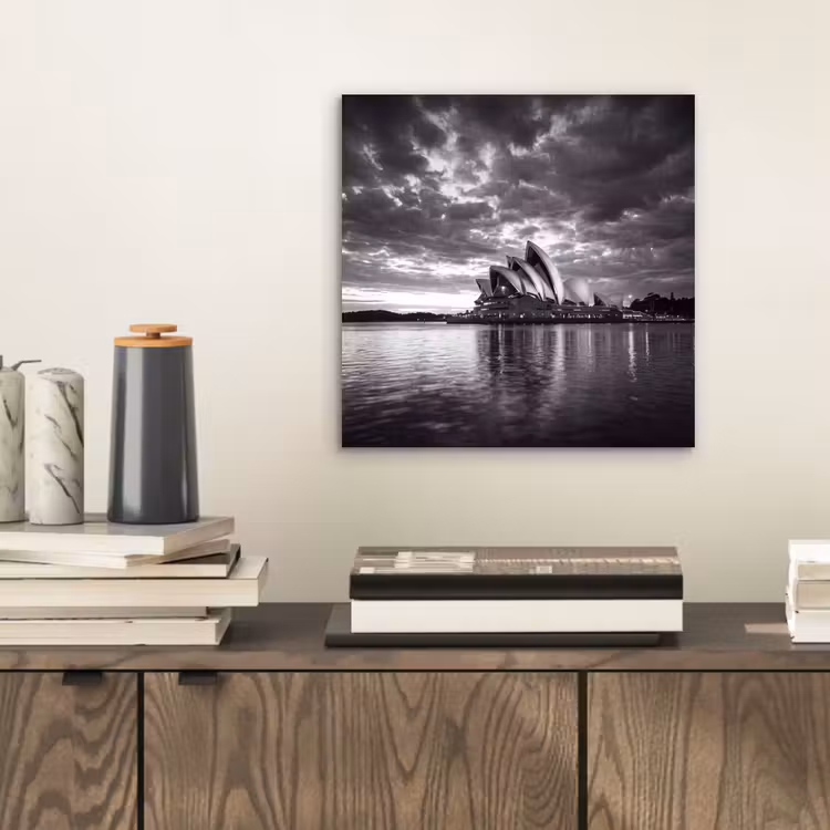 Architectuur - Water - Stad - Modern - Zwart-wit aluminium wit klein -sfeer1