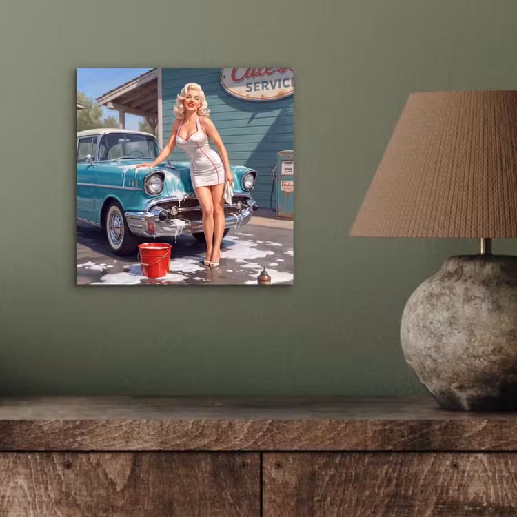 Auto - Vrouw - Groen aluminium wit klein -sfeer2