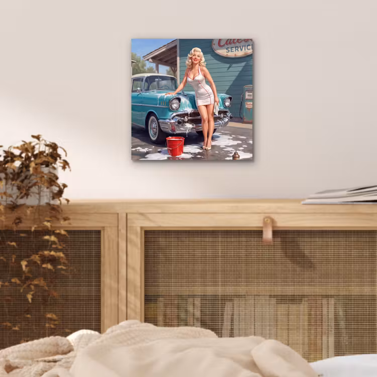 Auto - Vrouw - Groen aluminium wit klein -sfeer3