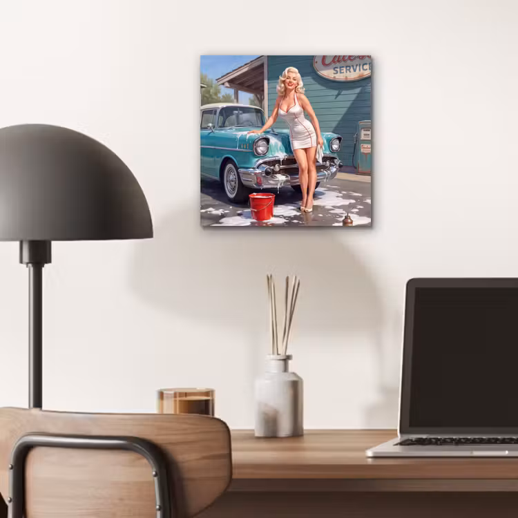 Auto - Vrouw - Groen aluminium wit klein -sfeer5