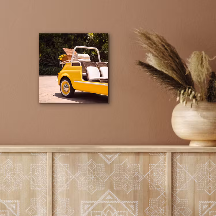 Auto - Picknick - Zomer - Geel aluminium wit klein -sfeer4