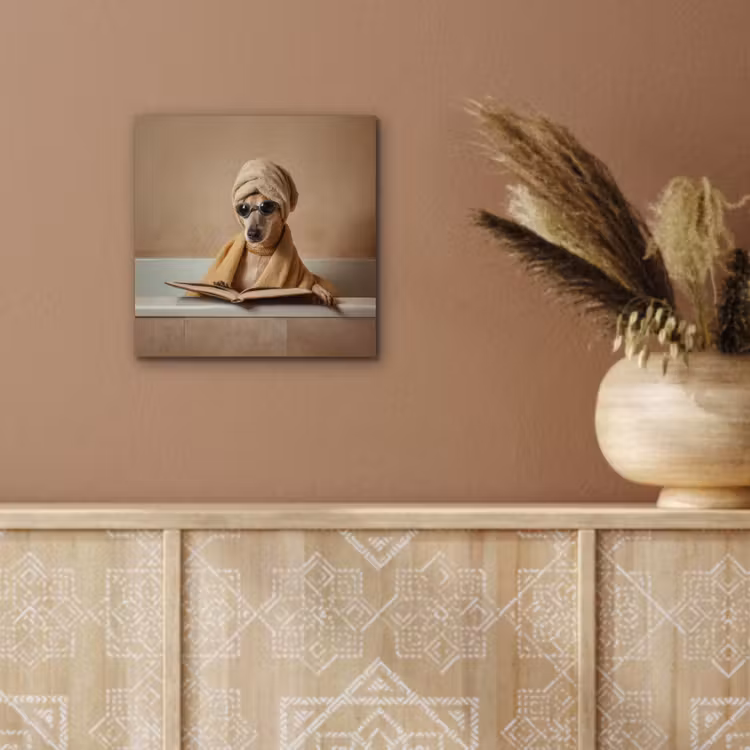 Bad - Hond - Boek - Zonnebril aluminium wit klein -sfeer4